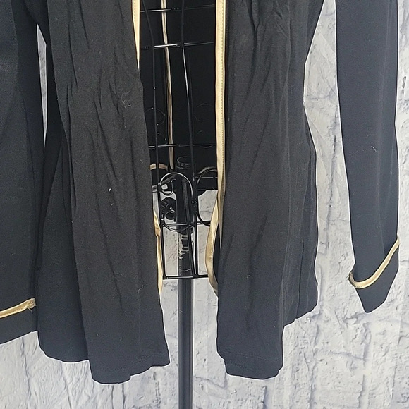 HALSTON Black and Gold Women's Open Front Cardigan Small Petite - Picture 3 of 7